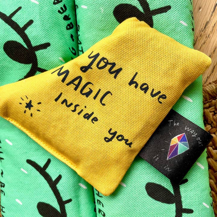 Nicola Rowlands - Wholesale Stress Relief Ball/Dough - Sensory palm bag: yellow handmade lavender bag4