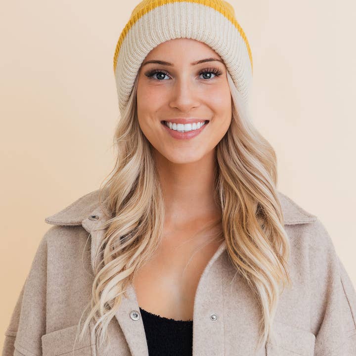 Leto Accessories - Wholesale Beanie - Women's - Basic Knit Two Tone Beanie - 4 Cute Colors9