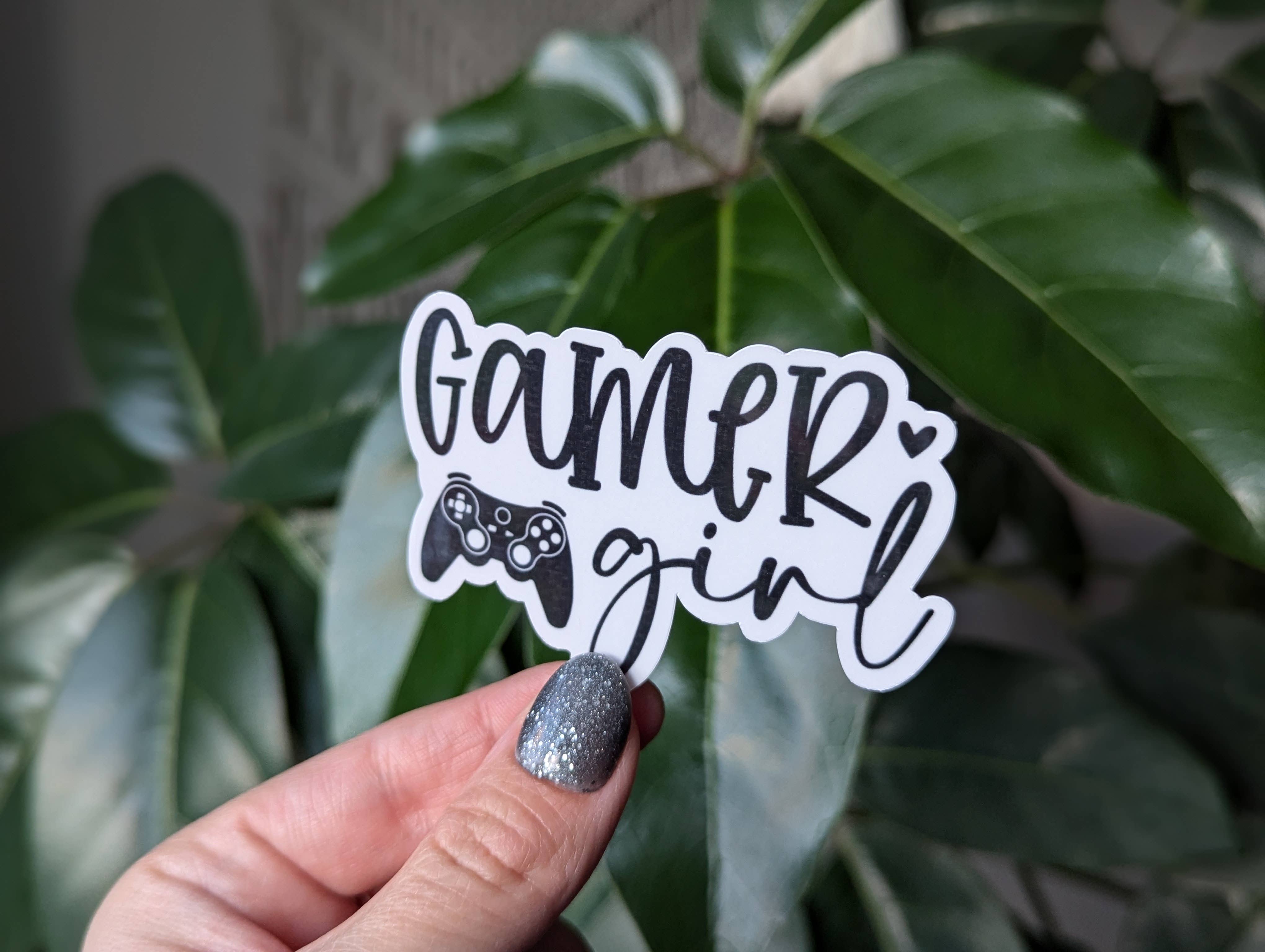 Moonlit Creations - Wholesale Sticker - Gamer girl vinyl sticker, video game console sticker1