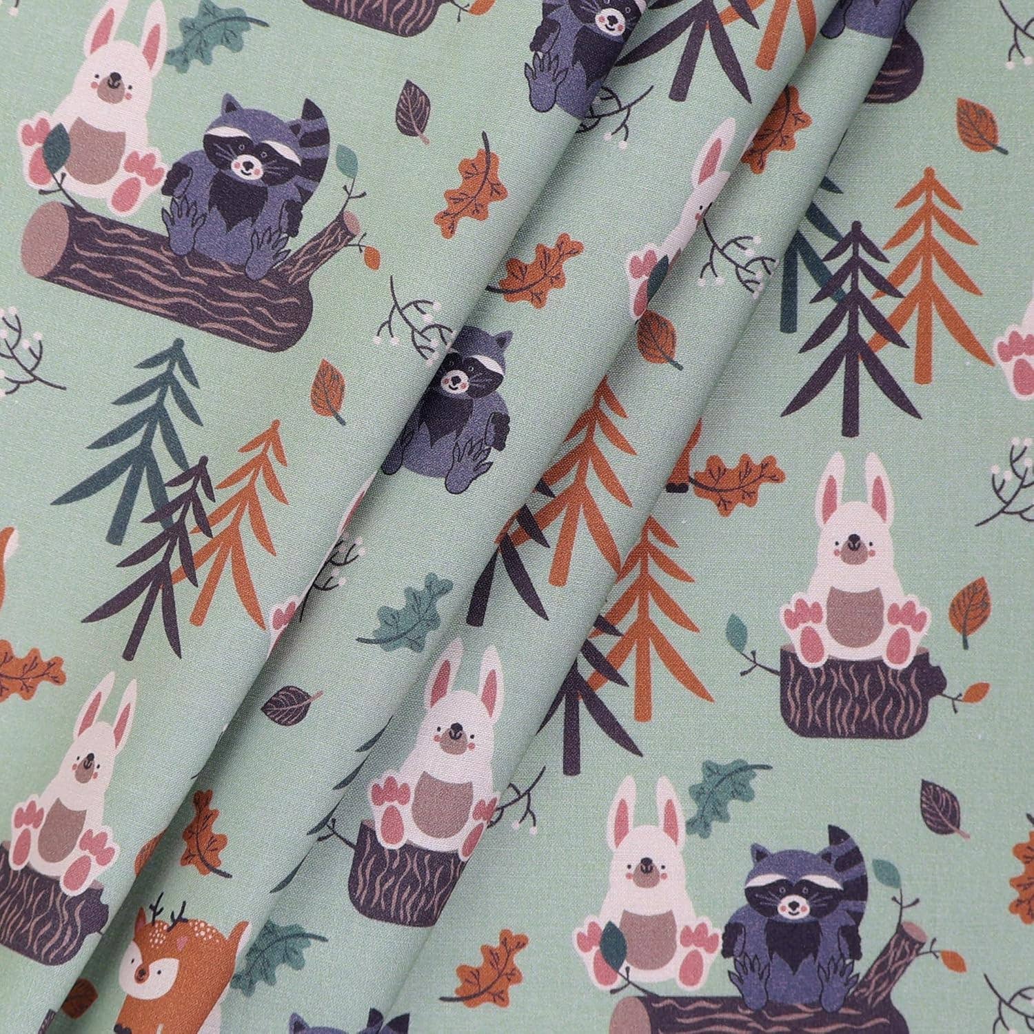 Mook Fabrics - Vente Tissu - Tissu pour enfants 100 % coton, 45 po, au mètre, vert forêt1