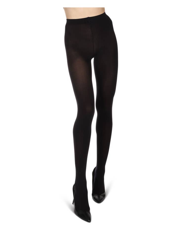Black Completely Opaque 100 Denier Tights for wholesale on Faire