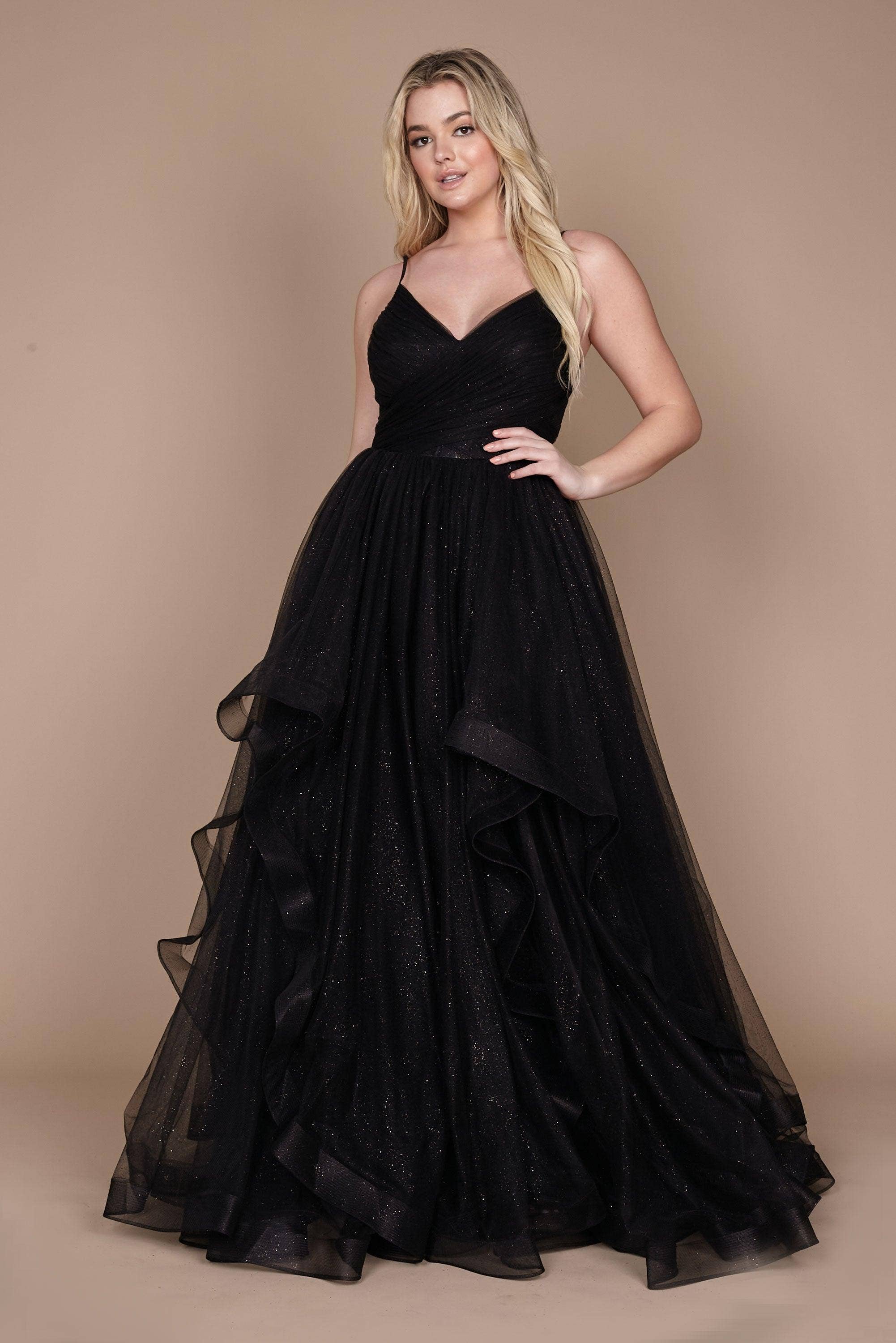 Kos Couture - Vente Robe de soirée – femme - Robe de bal en tulle fluide avec paillettes et décolleté en cœur.0