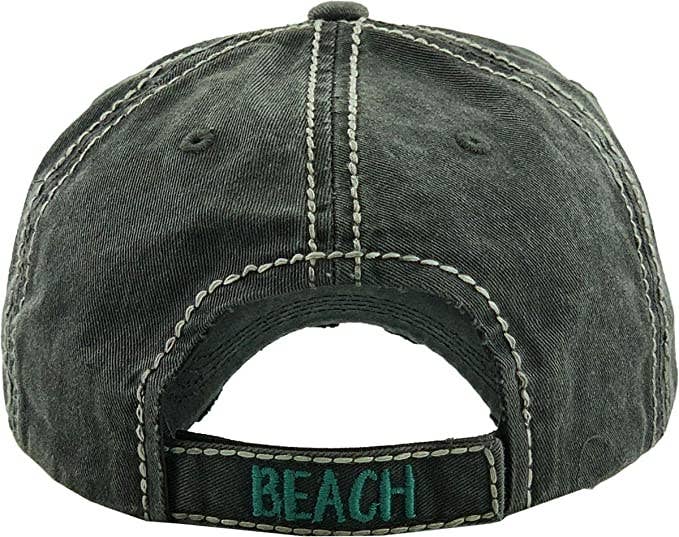 Funky Junque - Vente Casquette de baseball – unisexe - Chapeau écusson vintage - Life's a Beach (Noir)1