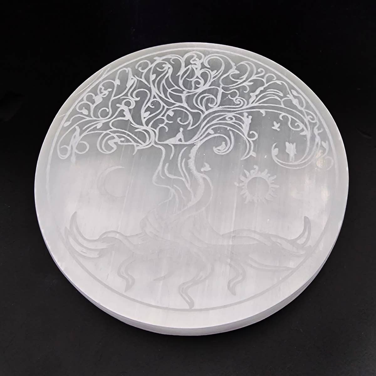 Shamans Crystal - Wholesale Crystal Charging Plate - Tree of Life Selenite Charging Plate  10cm4