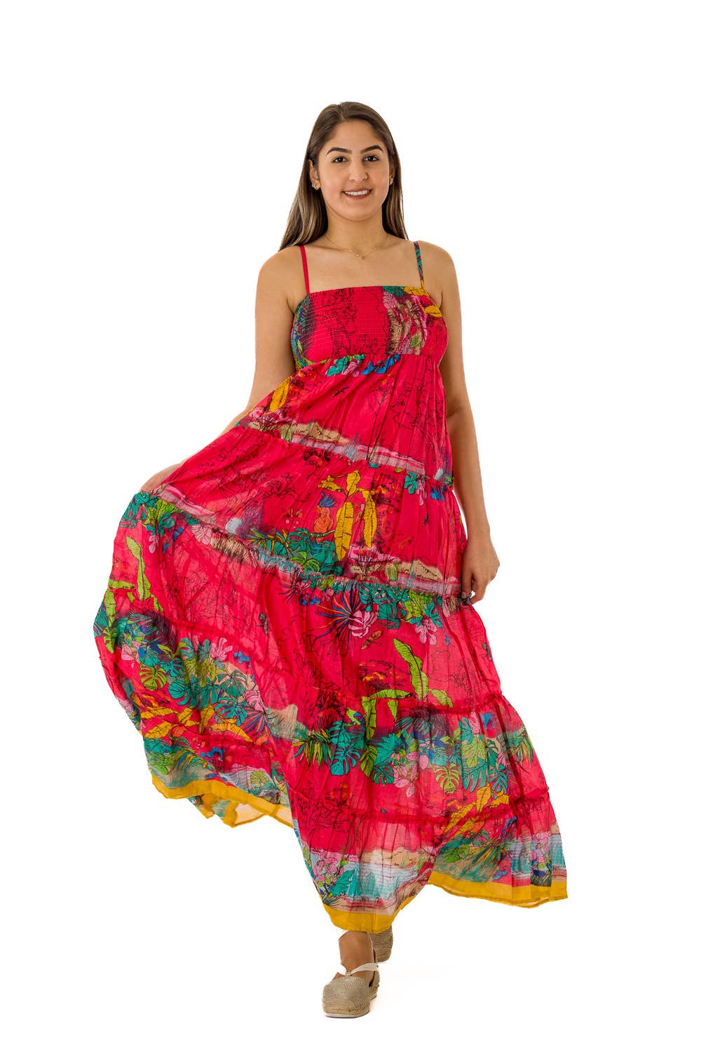 Ranee's - Vendita all'ingrosso Vestito - Donna - Abito floreale in cotone rosso 843.