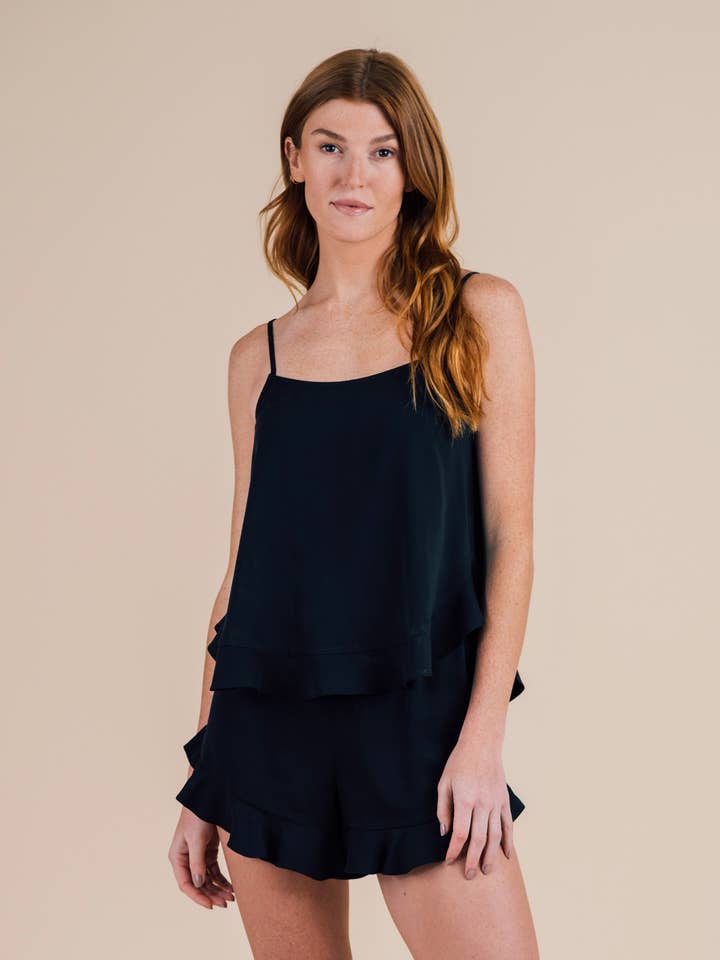 Ensemble court à volants Cami - Black Night pour la vente par Half Asleep
