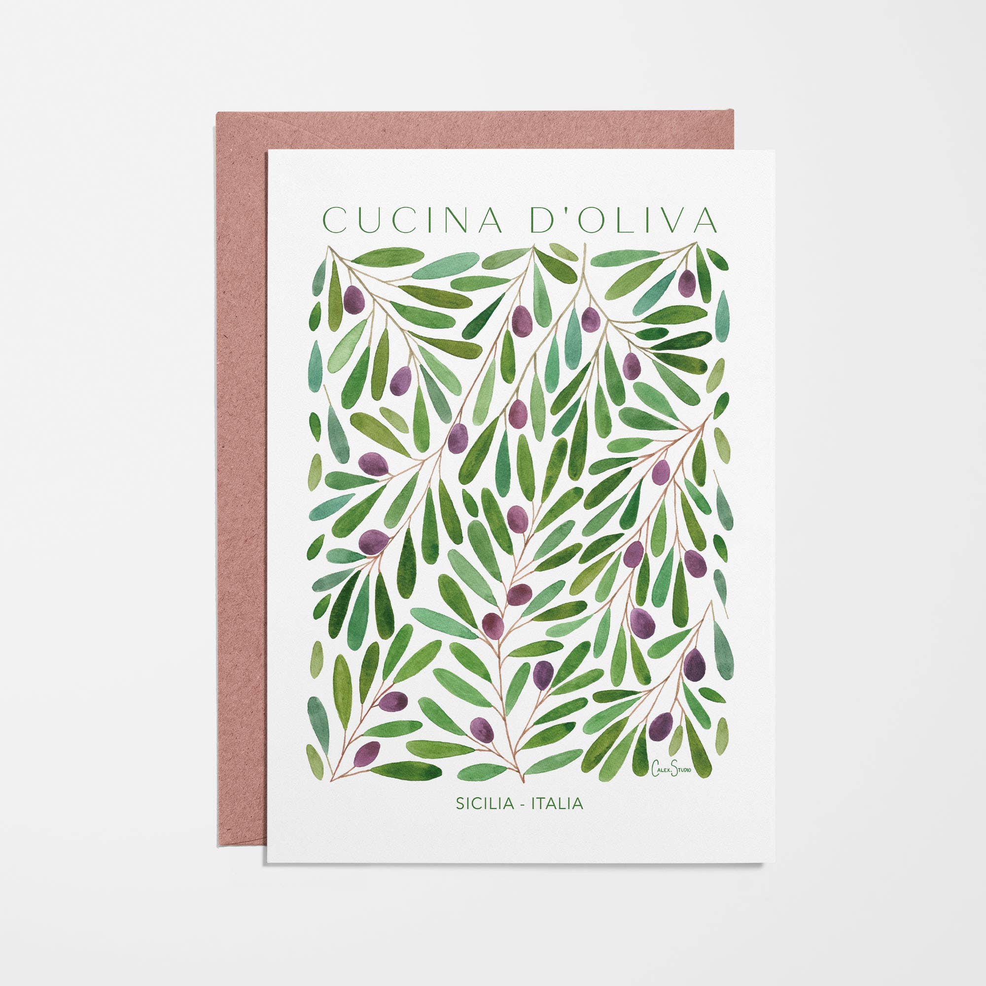 Calex Studio - Wholesale Everyday Greeting Card - Italian Olive Kitchen - Blank Greeting Card