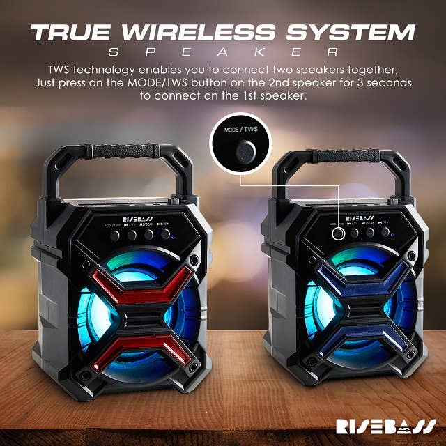 RISEBASS - Wholesale Speakers - RISEBASS Portable Speaker with Party Lights