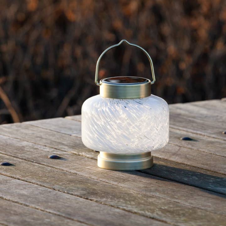 Allsop Home & Garden – wholesale Lykta – Båtlykta - 7,5" glas utomhus sollykta - fyrkantig