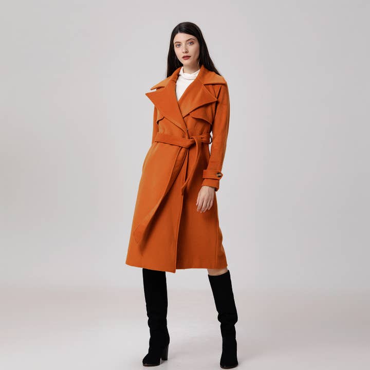 Smart and Joy - Wholesale Trench Coat - Women's - Wool coat with wide shutters32
