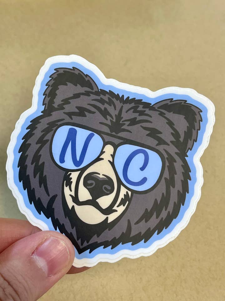North Carolina Black Bear Sunglasses Sticker for wholesale by ON THE GO Studio
