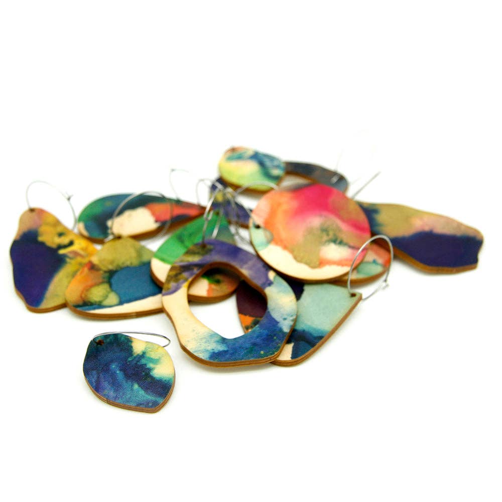 Solart - Wholesale Dangle Earrings - Droplet Lush Wooden Earrings4