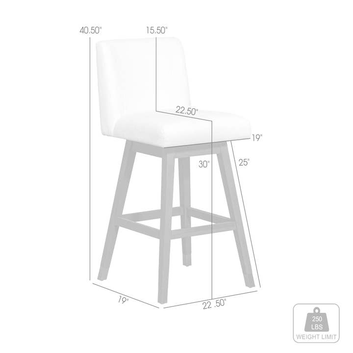Armen Living - Wholesale Stool - Isabella Modern Upholstered Wood Swivel Barstool75