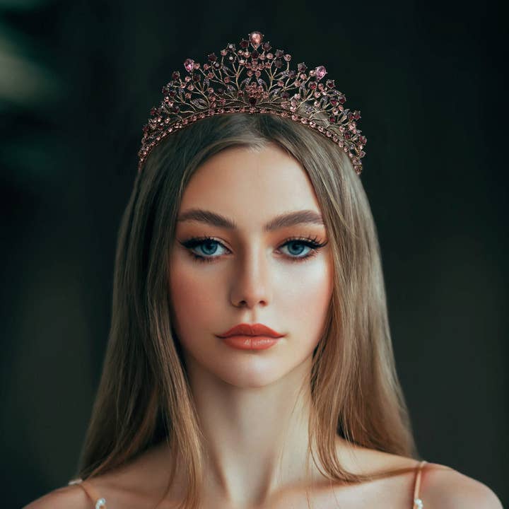 SWEETV - Wholesale Tiara - Women's - Purple Tiaras and Crowns for Women, Wedding Crown Bride