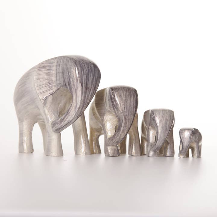 Brushed Silver Elephant XL 12 cm for wholesale by Tilnar Art