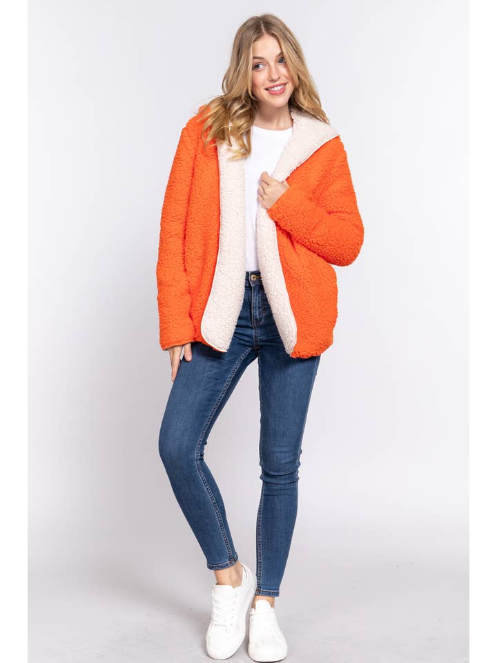 Active Basic | Active USA - Wholesale Fur/Faux Fur Coat - Women's - Long Sleeve Hoodie Faux-fur Reversible Jacket14
