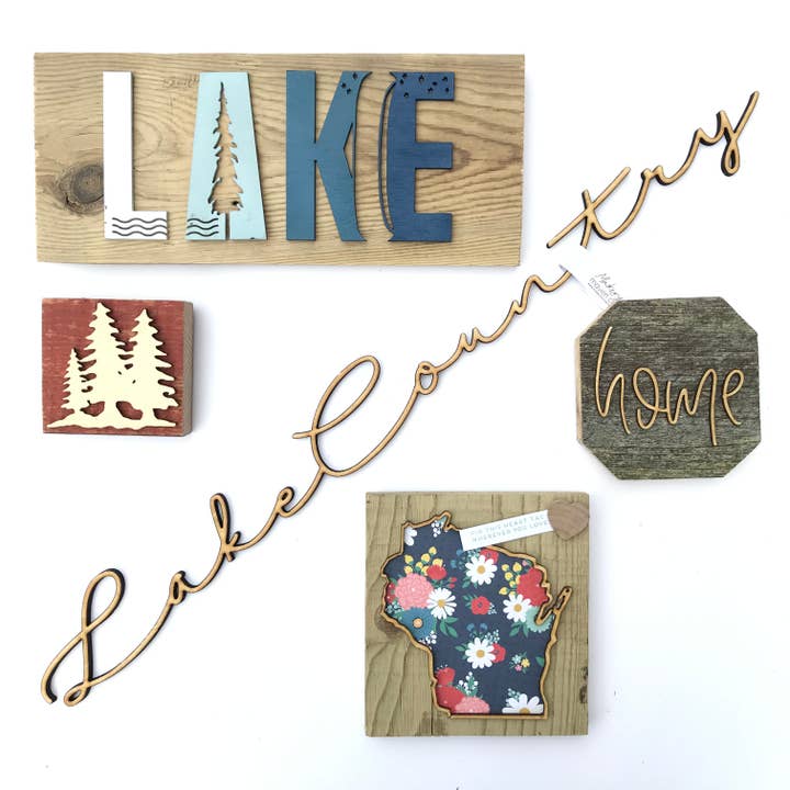 Makery Maven Co. - Wholesale Wall Accent - State Collection | Lasercut Script Locale Wall Art9