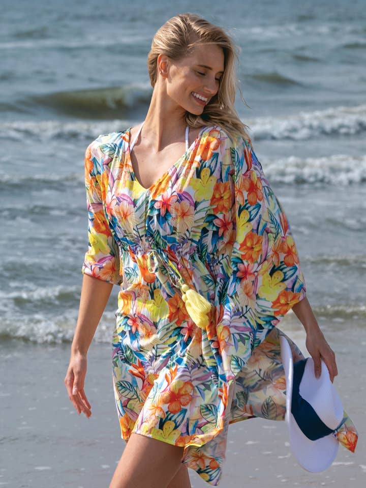 Caracas Kaftan - Gelb für den Großhandel von Pia Rossini Ltd