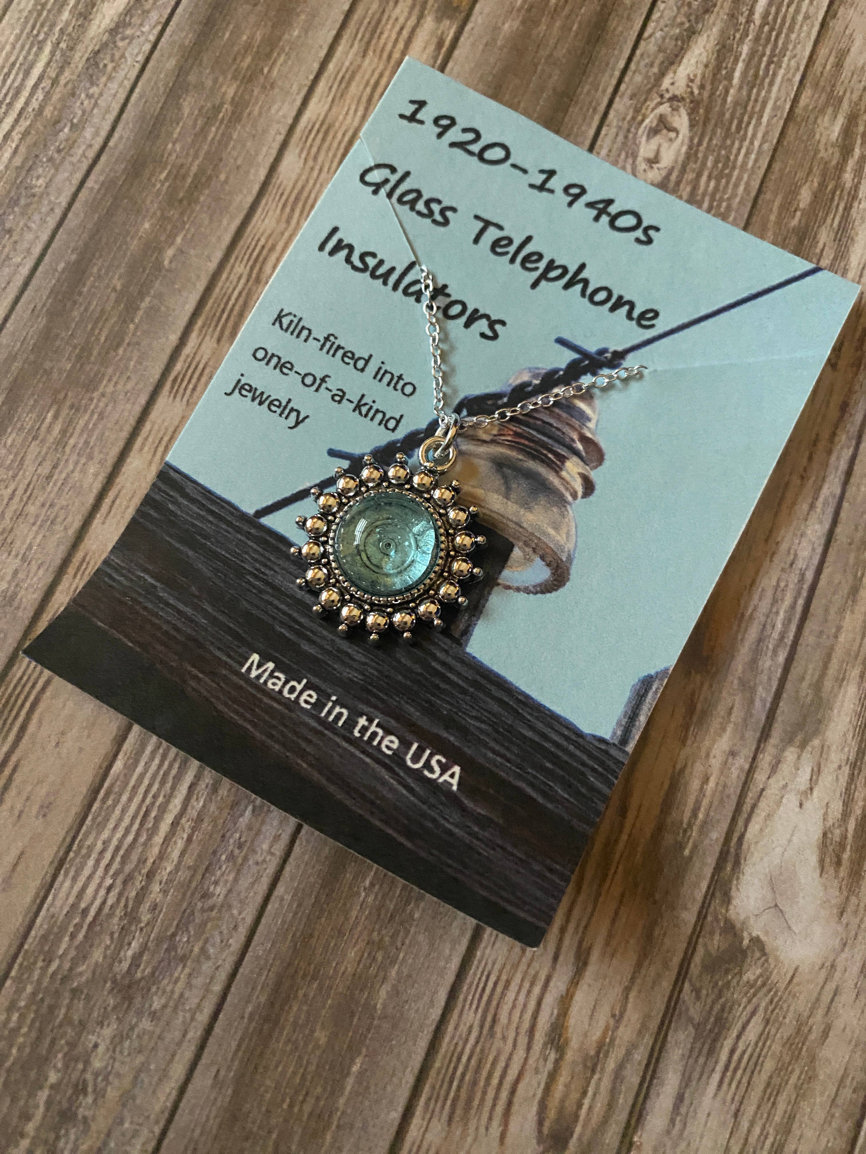 Peppermint Charms - Wholesale Pendant/Charm Necklace - Antique Telephone Insulator dot pendant necklace sterling