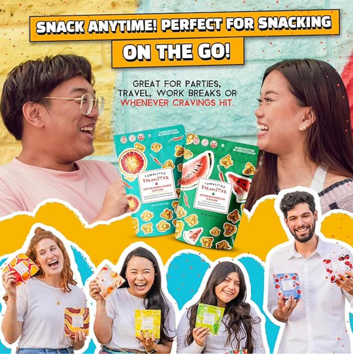 Sugarox Candy Studio LLC - Wholesale Popcorn - Tamalitoz Bite me Blood Orange  Palomitaz Popcorn 12CT2