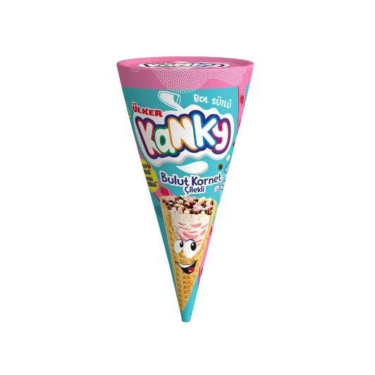 Ulker | Kanky Strawberry Flavoured Chocolate Filled Cones for wholesale by Aladdin