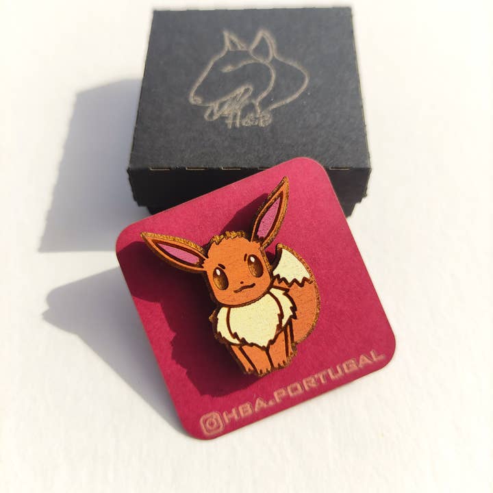 Herbs&Belles - Wholesale Lapel Pin/Button - Wooden Pokémon Pins, Eevee Evolutions, Geek Gift Anime Nerd