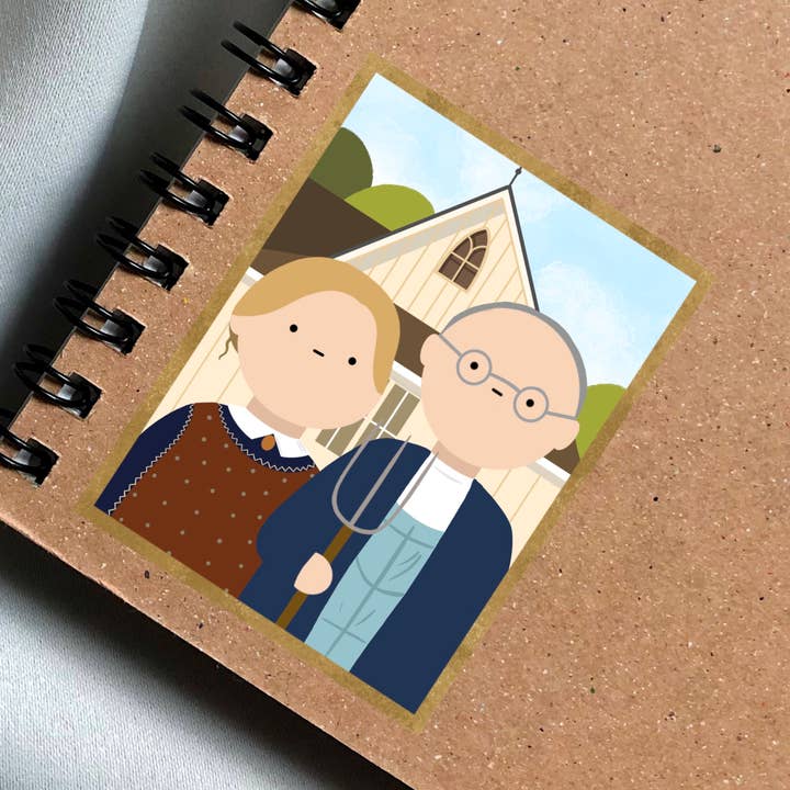 Amerikaanse Gotische Schattige Sticker voor wholesale door The Grey Palette