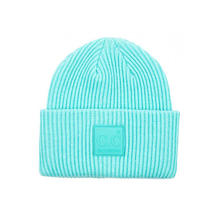 Hana - Wholesale Beanie - Women's - C.C Solid Ribbed Knit Beanie With Rubber Patch4