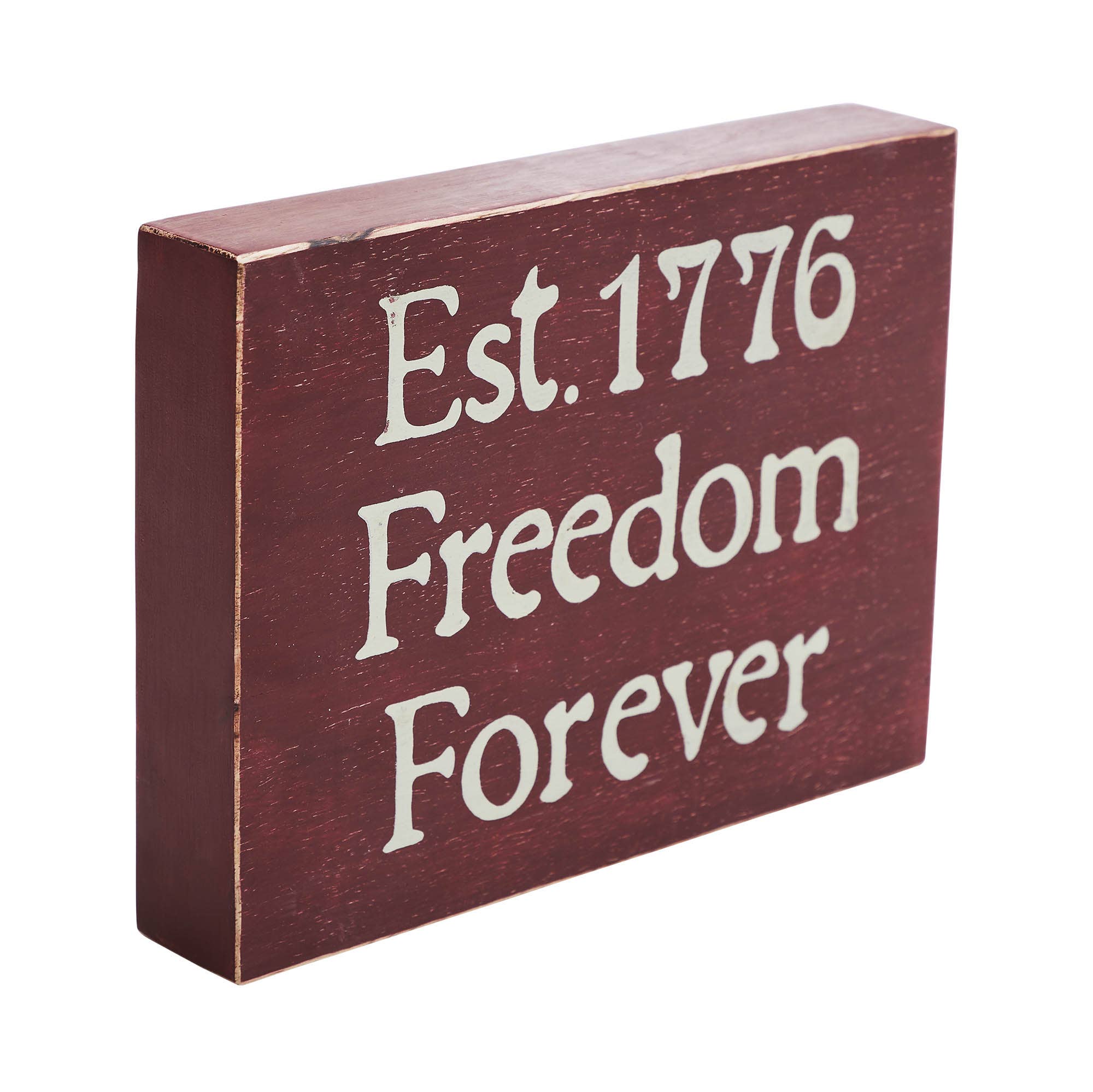 VHC Brands - Wholesale Sign - Freedom Forever Wooden Sign 6x8x1.53