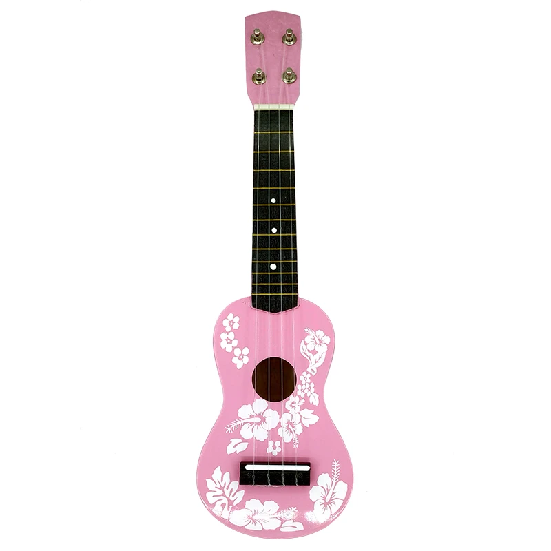 giftland - Wholesale Musical Instrument - Wooden Ukulele Guitar with Strings - Flower Design3