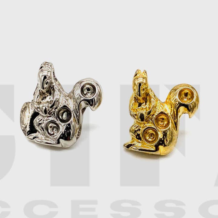 Gifa Accessori - Wholesale Brooch - Squirrel hollowed cap for rhinestones with rivet0