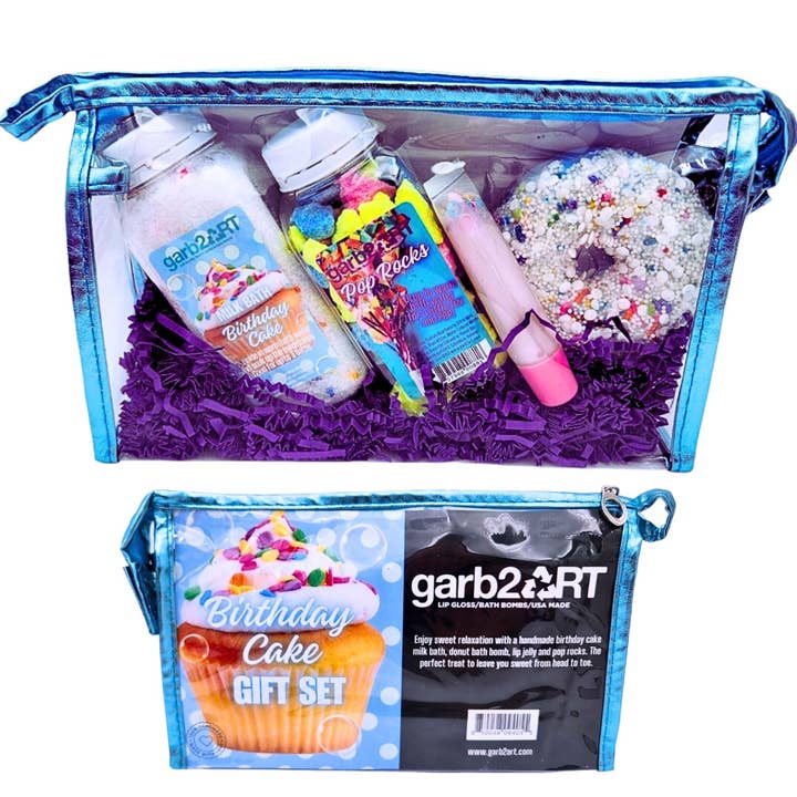 garb2ART - Wholesale Bath & Body Set - Fizz Gift Set | Birthday Cake Bath Bomb