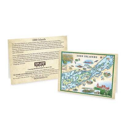 1000 Islands Map Notecard – Blank – Hand-Drawn Design for wholesale by XPLORER MAPS