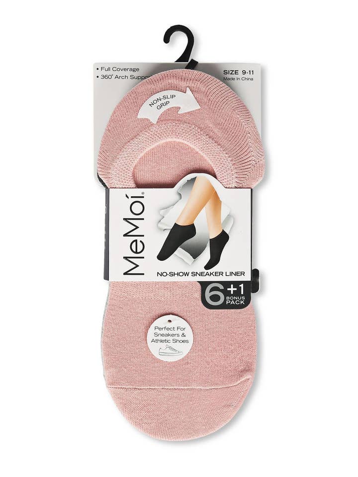 Infinity Classics International Inc. - Wholesale Socks - Women's - No Show Cotton Blend Sneaker Liner 7 Pair Pack3