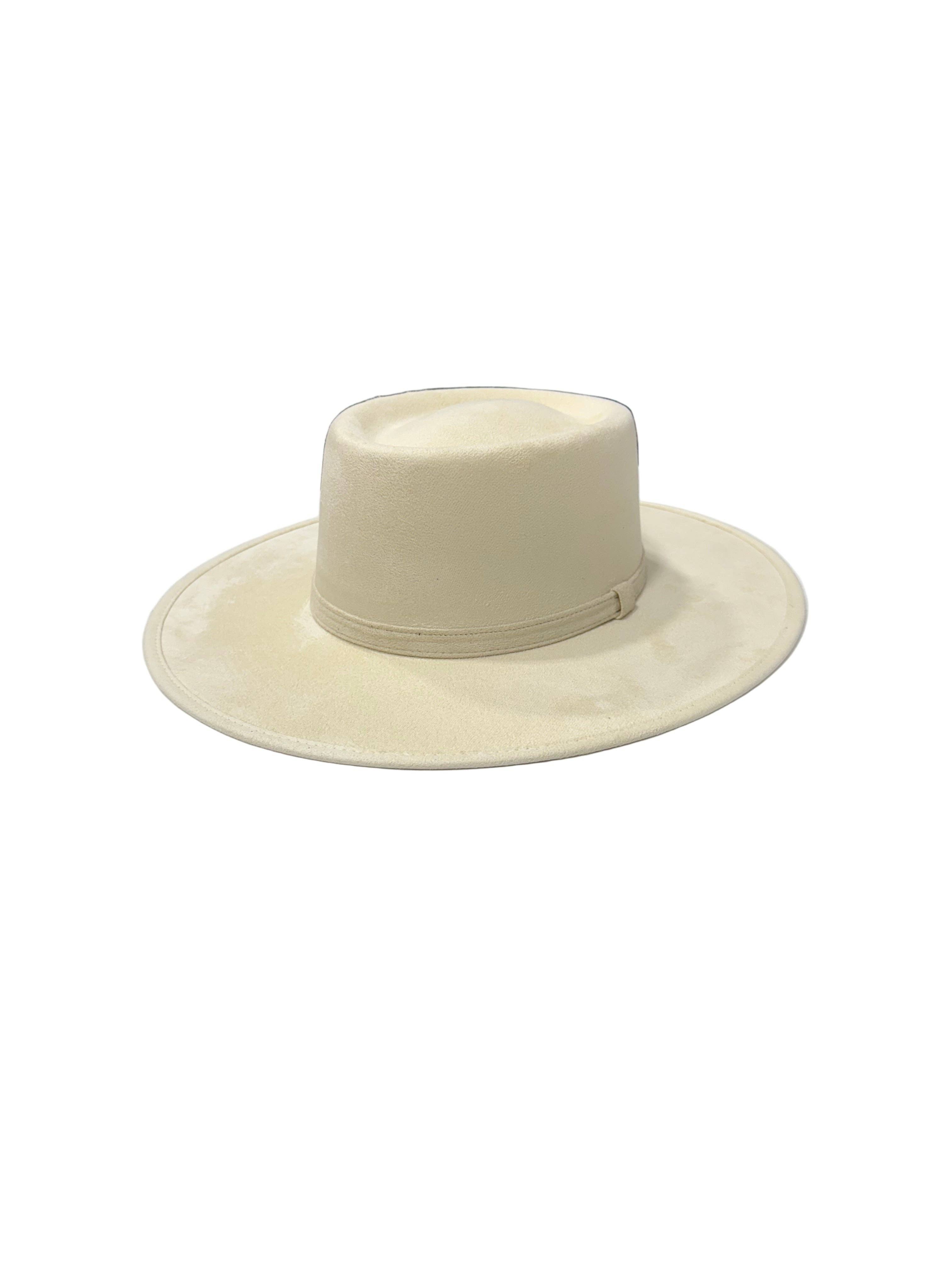 Wilder and Soul Wholesale Hats - Wholesale Fedora - Women's - Vegan Suede Gambler Hat- Buttercream1