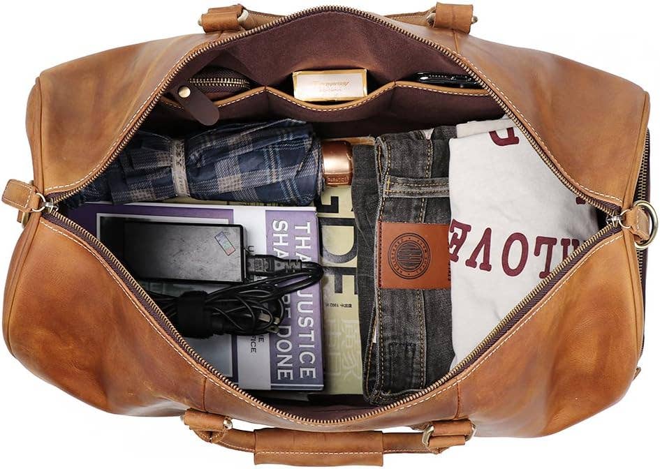 Tuzech Leather – wholesale Duffelväskor – Unisex – TUZECH Stor Duffel Resväska Läder Resväska Duffelväska3