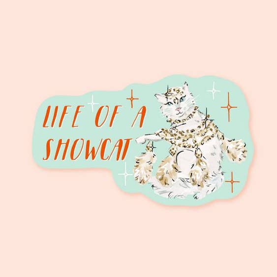 Autocollant Vie d'une Showgirl Chat de Compétition pour la vente par Almeida Illustrations