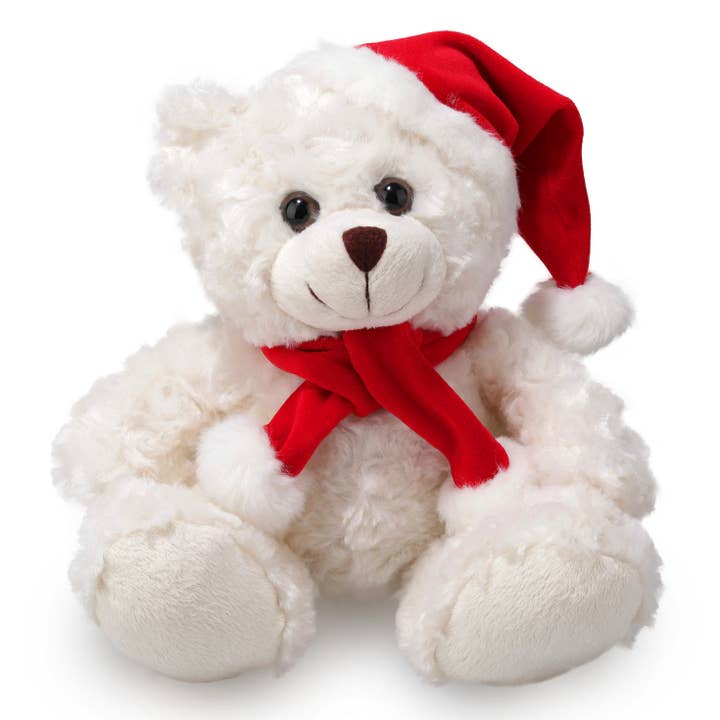 Plushland - Wholesale Christmas Decoration - 11″ Christmas Cream Bear Plush Toy | Holiday Christmas Bear0