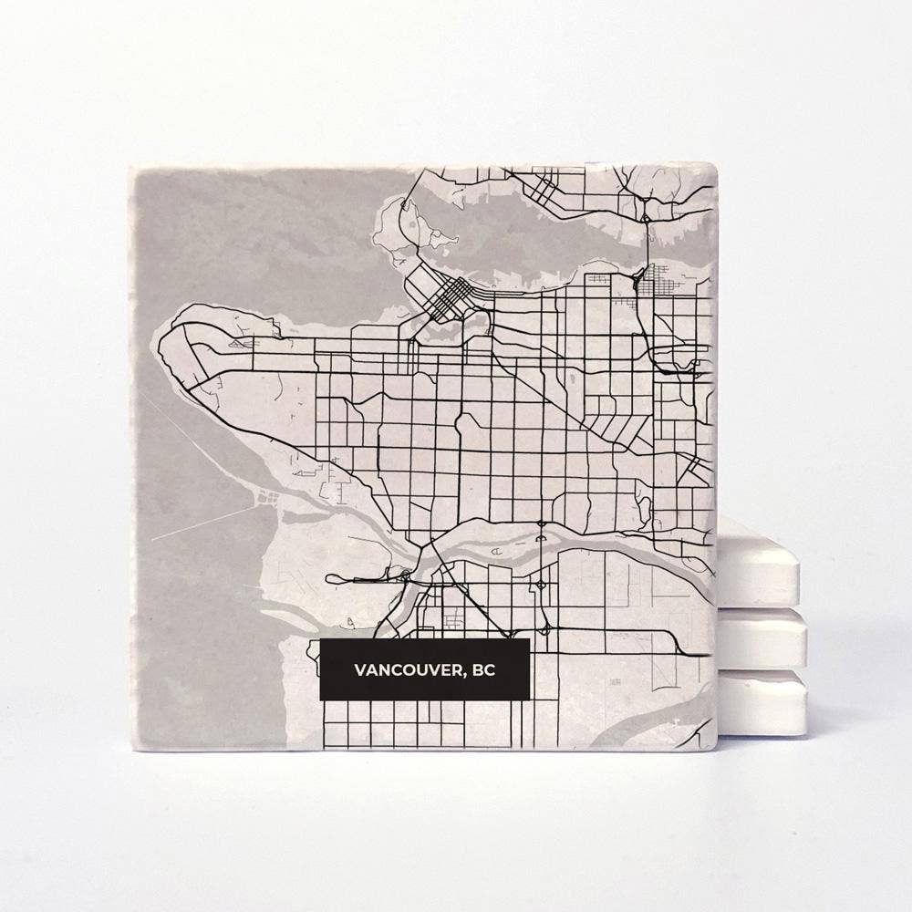 Versatile Coasters Canada - Wholesale Coasters - Vancouver Modern Map Coasters