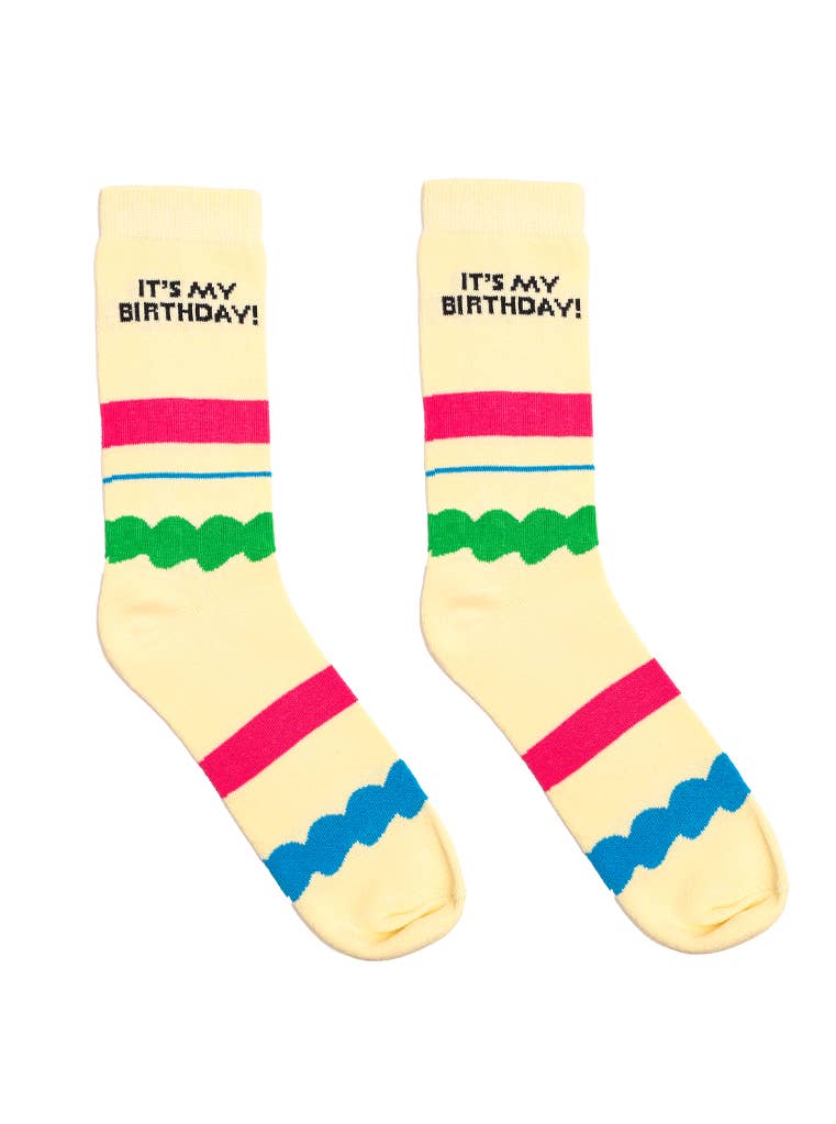 Living Royal - Wholesale Socks - Unisex - 3D Packaged Crew Socks - Cake - "It's My Birthday" - Cream2