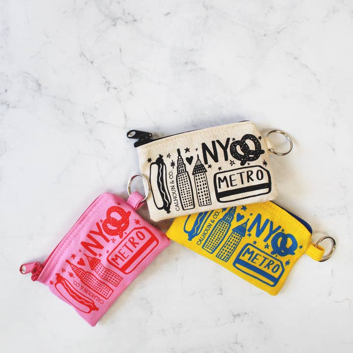 Calhoun & Co. - Wholesale Pouch - Women's - New York Zipper Card Pouch with Keyring