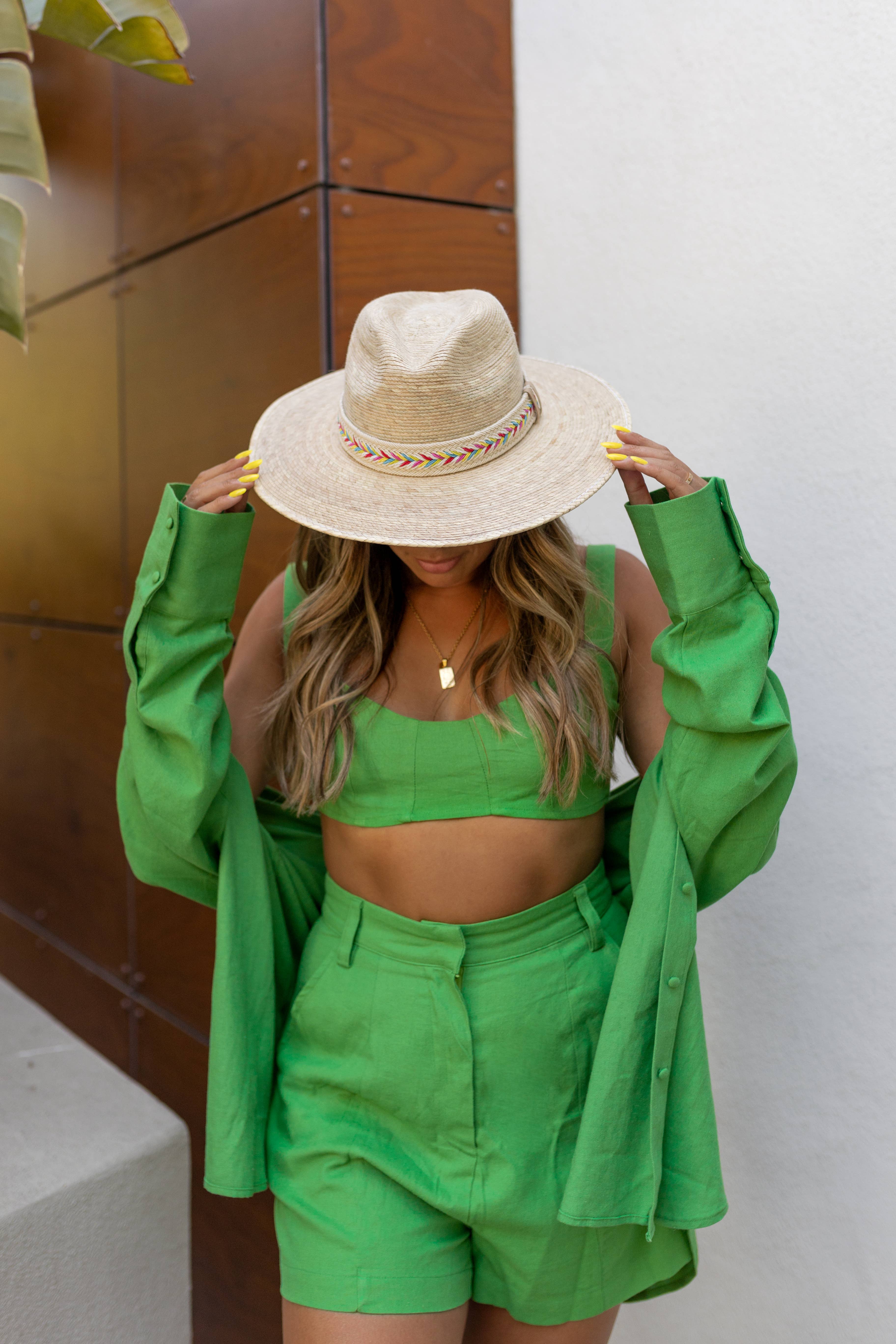 Natural Wide Brim Mexican Palm Hat - Style Bisbee | Open Sizing 6 for wholesale on Faire1