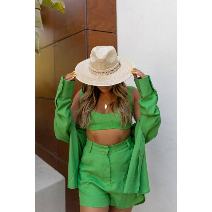 Natural Wide Brim Mexican Palm Hat - Style Bisbee | Open Sizing 6 for wholesale on Faire1