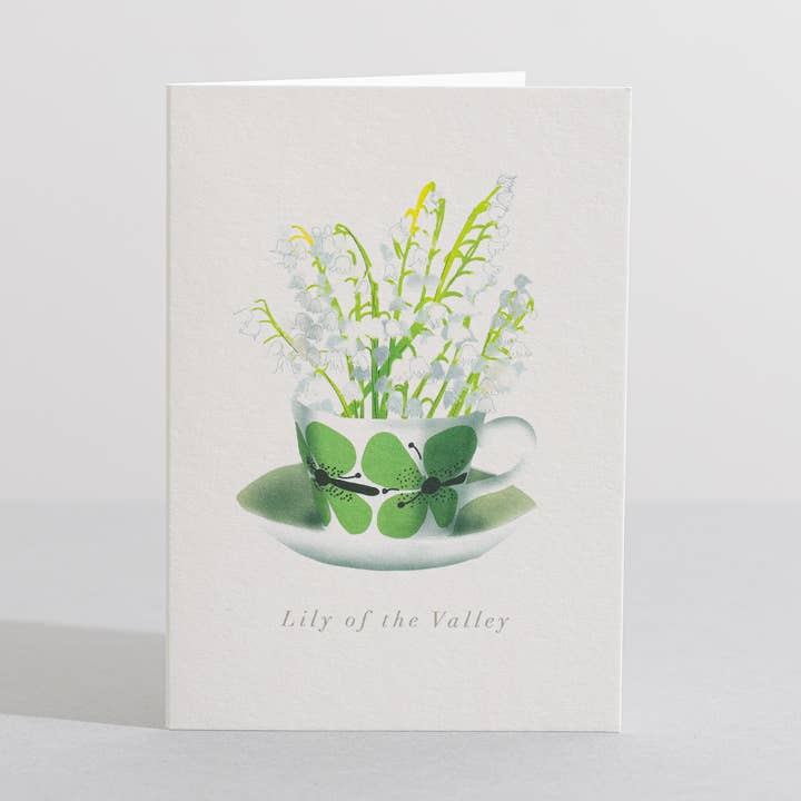 Sara Sayer – Großhandel Grußkarten für den Alltag – Mini-Karte mit botanischen Blumen aus dem Maiglöckchen0