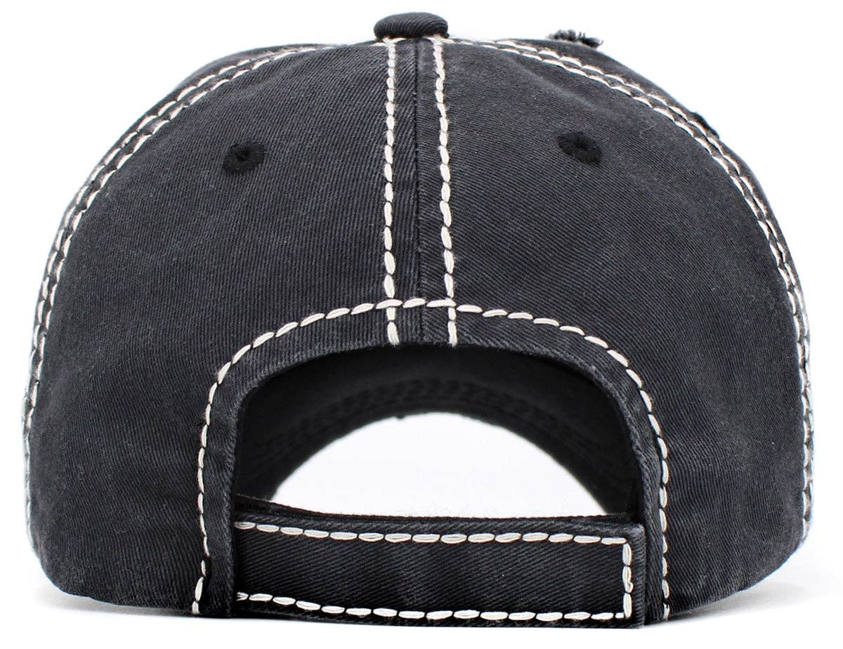 MiMi Wholesale - Wholesale Baseball Cap - Women's - KBV1411 "XOXO" Vintage Distressed Cotton Cap1