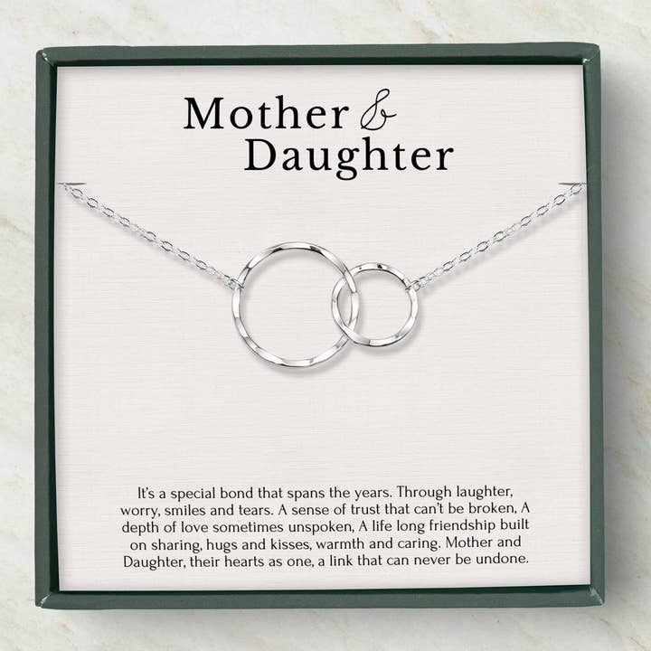 hope love shine - Vendita all'ingrosso Parure di gioielli - Set di collane per madre e figlia, regalo per la festa della mamma, 2 anelli circolari