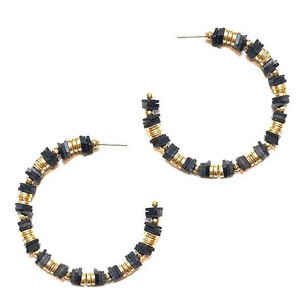 Jewelry Max - Wholesale Hoop Earrings - ( J161 ) BEAD HOOP EARRING0