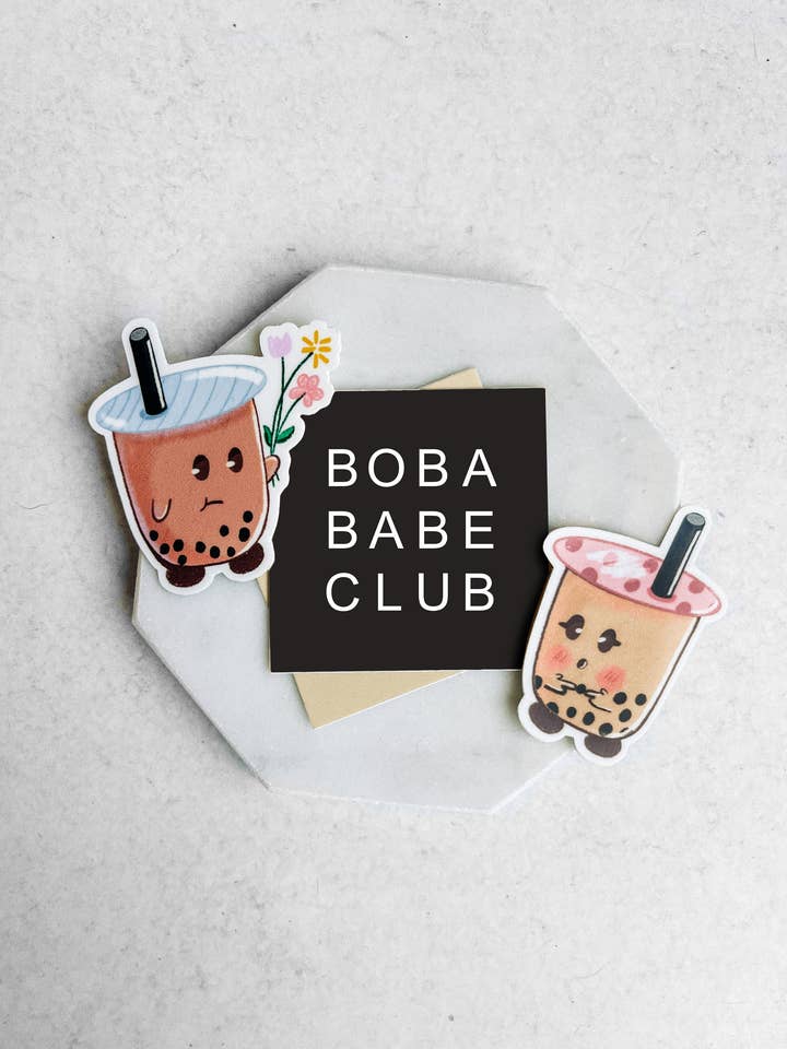 Boba Babe Club Stickers for wholesale by Better Days