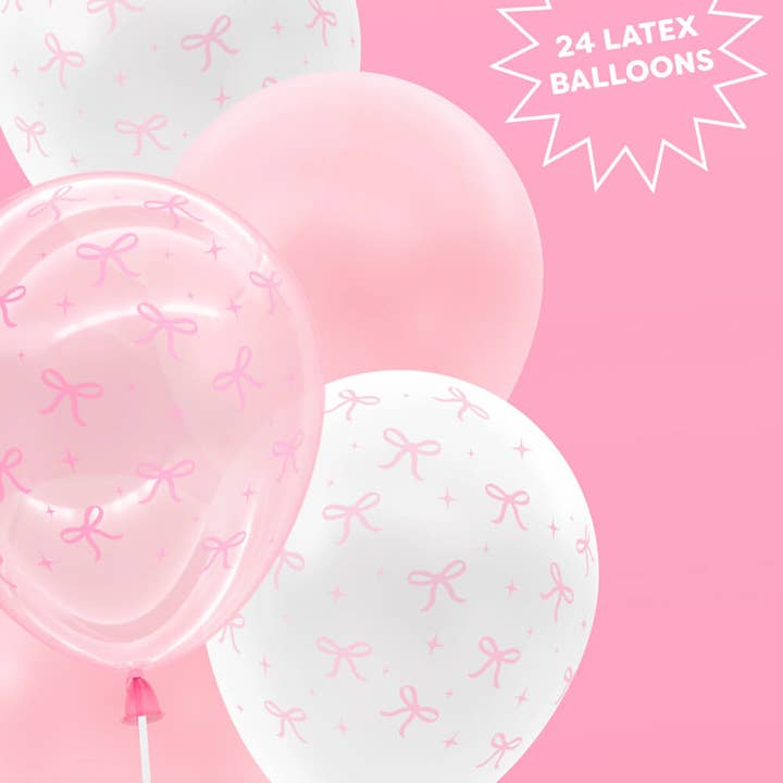 xo, Fetti - Wholesale Balloon - Pink Bow Latex Balloons 24 | Party, Coquette3