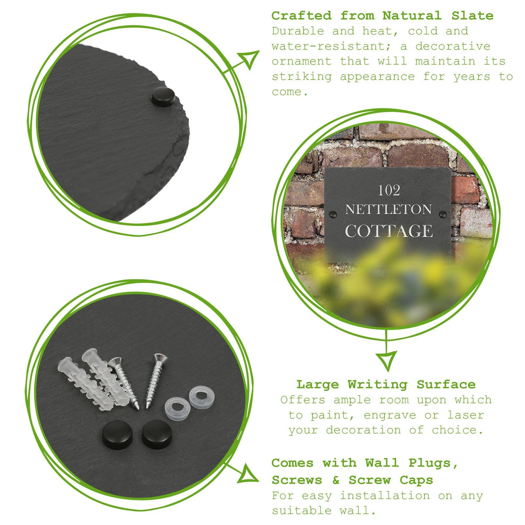 Rinkit Ltd – wholesale Outdoor sign – Oval Blank Slate House Sign - 20cm x 15cm2